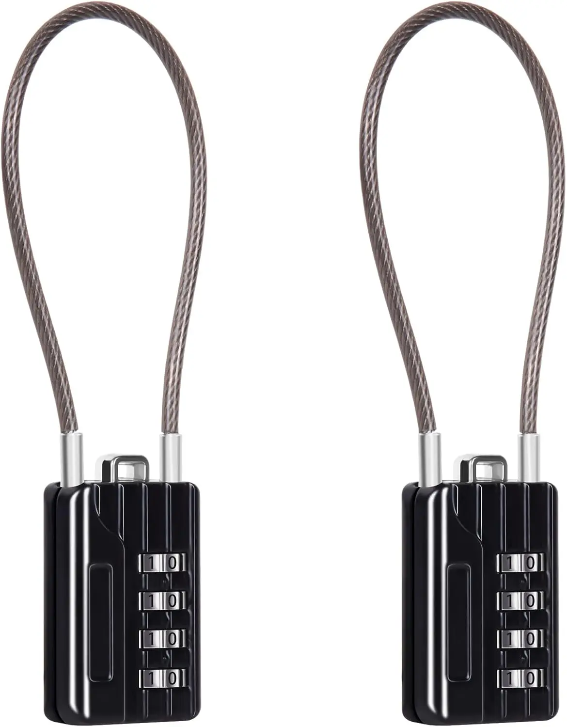 Combination Padlock with Extra Long Cable, Resettable 4-Digit Code for Suitcase Gym Locker Toolbox, Durable Vinyl Steel, 2-Pack
Combination Padlock with Extra Long Cable, Resettable 4-Digit Code for Suitcase Gym Locker Toolbox, Durable Vinyl Steel, 2-Pack