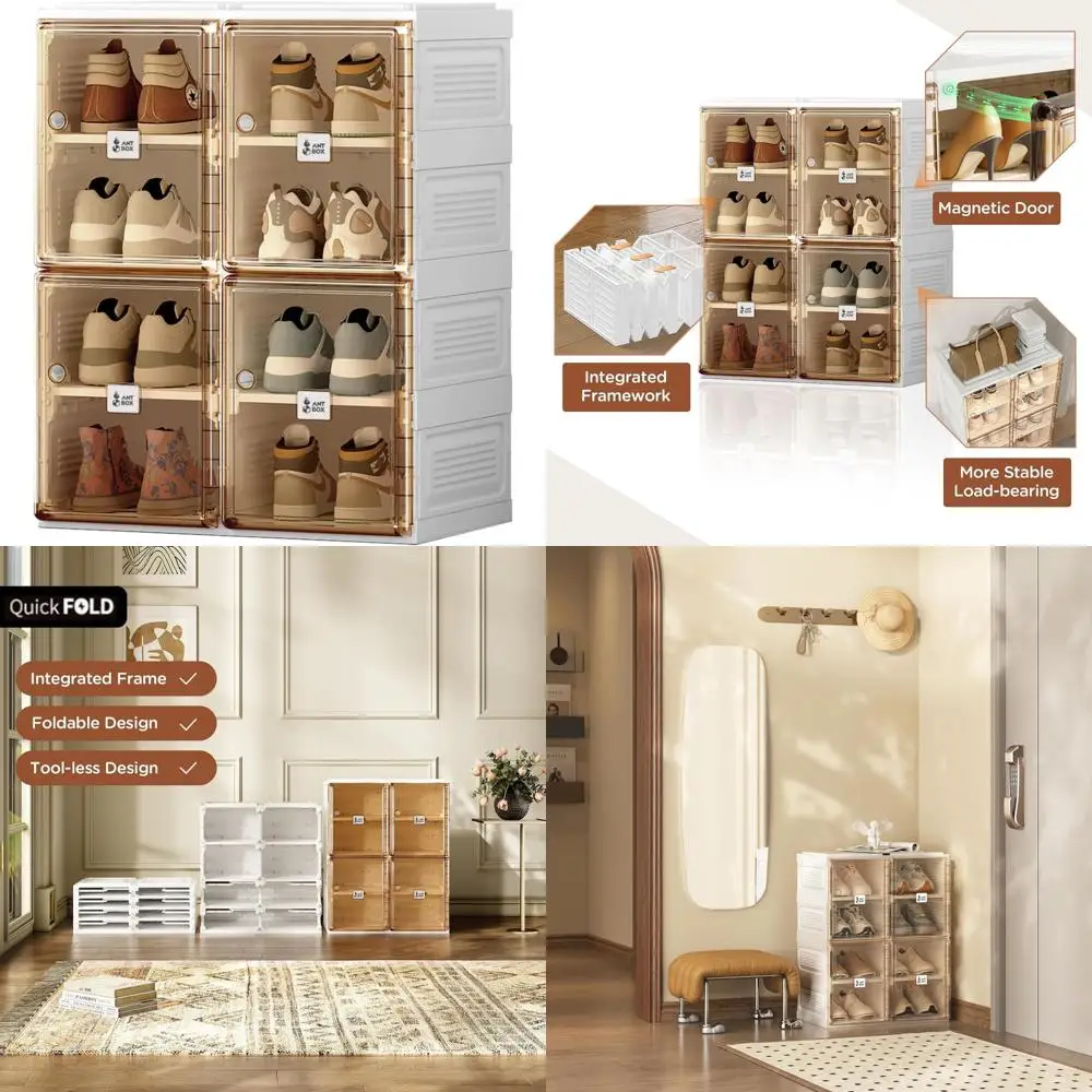 Portable Folding Shoe Rack for Closet Storage with Clear Door, Large Sneaker Cabinet Bins for Organized Shoe Storage
Portable Folding Shoe Rack for Closet Storage with Clear Door, Large Sneaker Cabinet Bins for Organized Shoe Storage