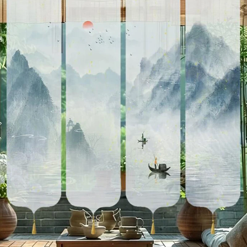 Chinese Ink Landscape Painting Tulle Curtain Wall Hanging Valance Chinese Zen Atmosphere Hanging Cloth Aesthetic Partition
Chinese Ink Landscape Painting Tulle Curtain Wall Hanging Valance Chinese Zen Atmosphere Hanging Cloth Aesthetic Partition
