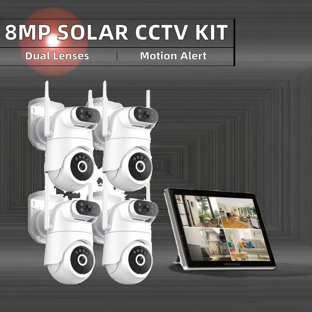 8MP Dual Lenses Solar CCTV Home Security System 10inch Screen Night Vision 4CH/8CH Wireless WIFI NVR Camera Kit SD Card Cloud
8MP Dual Lenses Solar CCTV Home Security System 10inch Screen Night Vision 4CH/8CH Wireless WIFI NVR Camera Kit SD Card Cloud