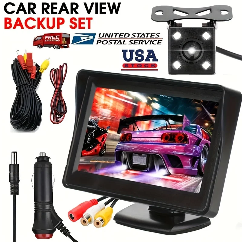 Plugplay 4.3" Monitor Kit Car Rear View Backup Camera Reverse HD Parking Night Vision
Plugplay 4.3" Monitor Kit Car Rear View Backup Camera Reverse HD Parking Night Vision