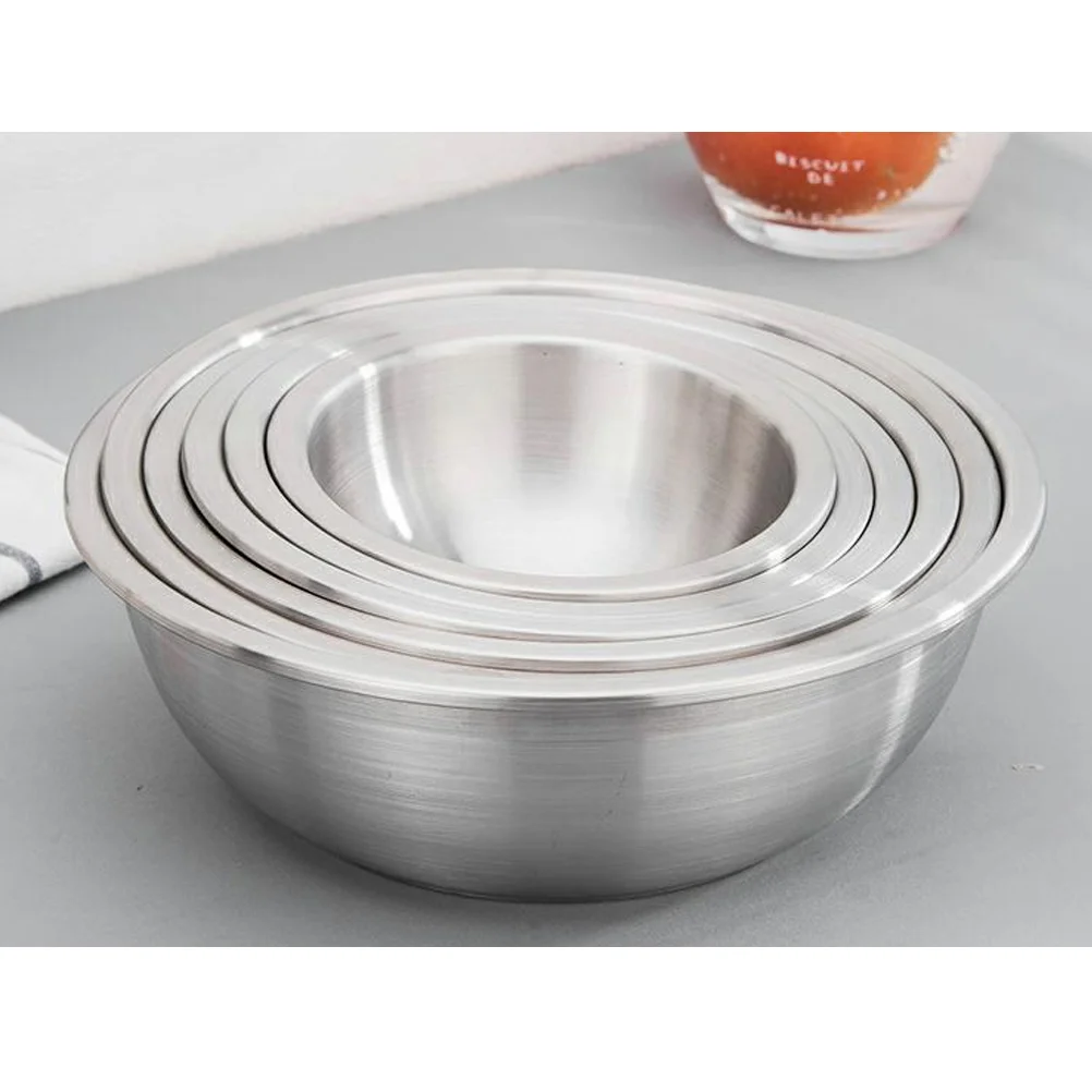 6 PCS Stainless Steel Soup Pot Mixing Bowl Food Container European Style Nesting
6 PCS Stainless Steel Soup Pot Mixing Bowl Food Container European Style Nesting