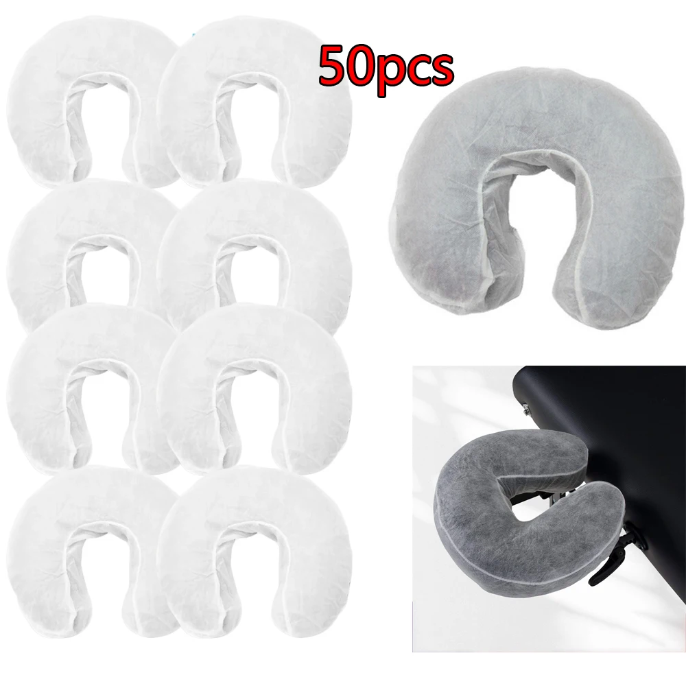 50pcs Disposable Headrest Cover Elastic U-shaped Pillowcase Non-woven Massage Face Rest Cradle Cover Beauty SPA Tools
50pcs Disposable Headrest Cover Elastic U-shaped Pillowcase Non-woven Massage Face Rest Cradle Cover Beauty SPA Tools