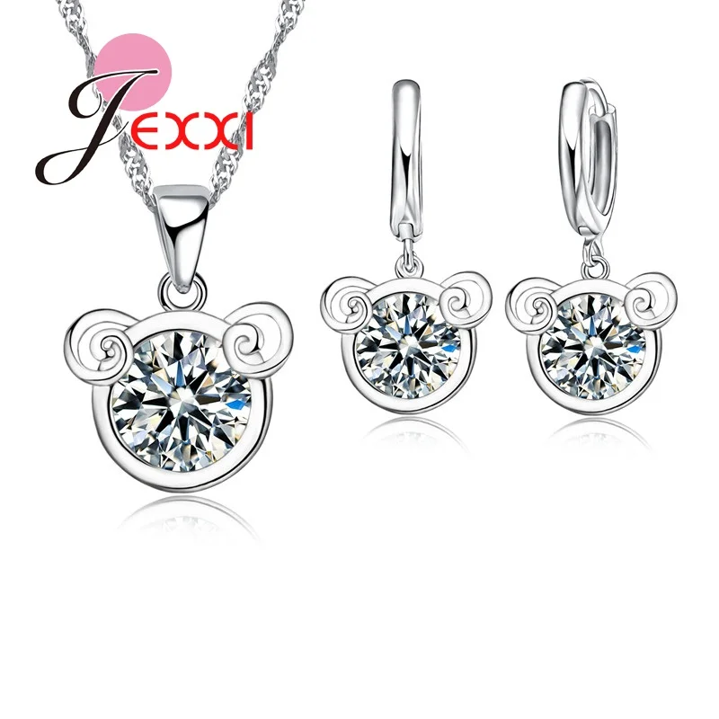 Bear Head Shape Statement Necklace Hoop Earring Set For Woman Girls 925 Sterling Silver Pendant Necklace Earrings Jewelry Sets
Bear Head Shape Statement Necklace Hoop Earring Set For Woman Girls 925 Sterling Silver Pendant Necklace Earrings Jewelry Sets