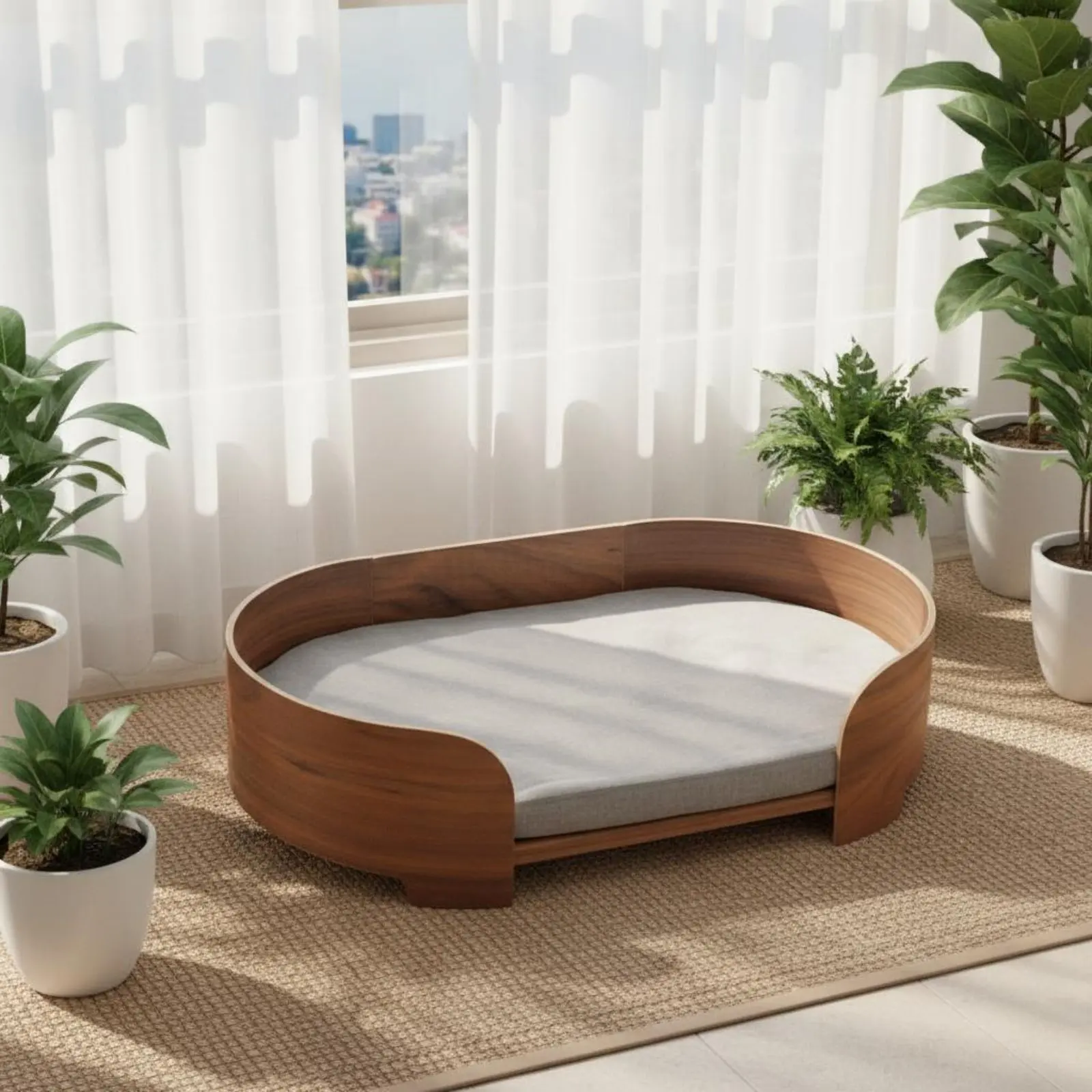 Wooden Pet Sofa Removable and Cleanable Cover Modern Pet Bed Raised Dog Lounger Year-Round Use Oval Cat Bed Firm Wood Veneer
Wooden Pet Sofa Removable and Cleanable Cover Modern Pet Bed Raised Dog Lounger Year-Round Use Oval Cat Bed Firm Wood Veneer