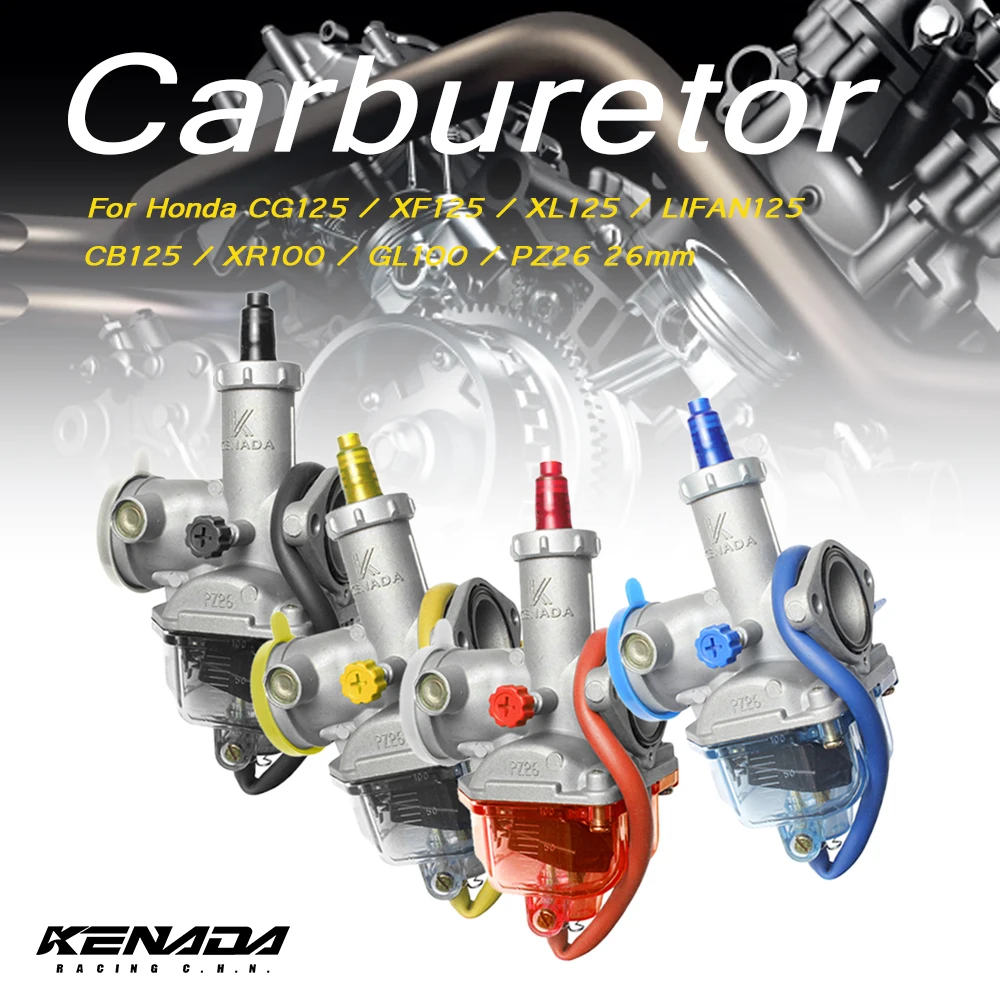 For Honda CG125 / XF125 / XL125 / LIFAN125 / CB125 / XR100 / GL100 / PZ26 26mm Motorcycle Carburetor Carb
For Honda CG125 / XF125 / XL125 / LIFAN125 / CB125 / XR100 / GL100 / PZ26 26mm Motorcycle Carburetor Carb