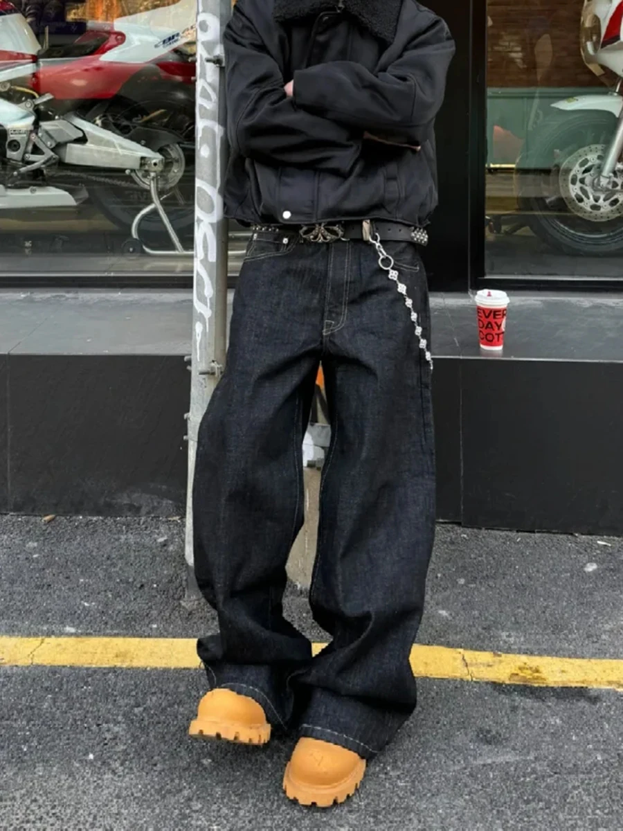 Retro American High Street CleanFit Original Color Wide Leg Floor-Length Casual Pants Men's Loose Fit Jeans Knife
Retro American High Street CleanFit Original Color Wide Leg Floor-Length Casual Pants Men's Loose Fit Jeans Knife