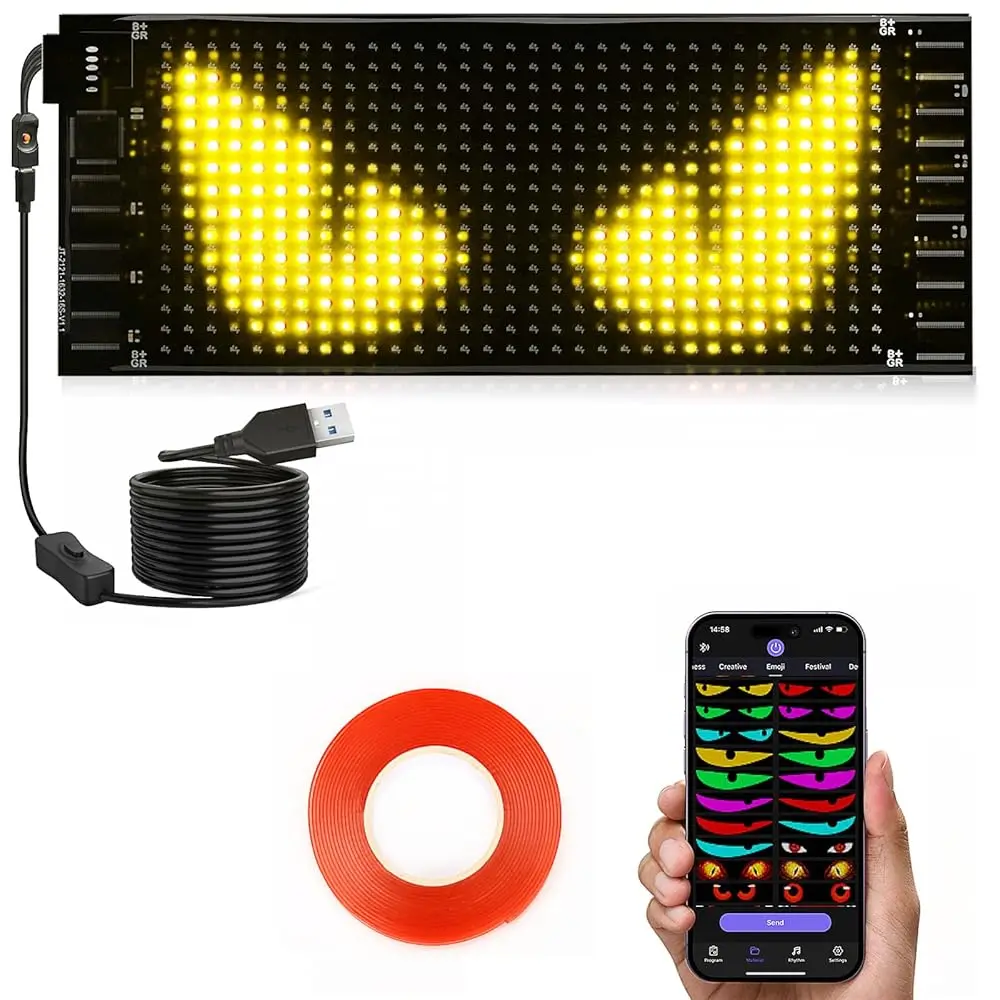 Ailexpress Auto - Светодиодные гибкие LED-вывески Tnuxey Devil Eyes Light для лобового стекла мотоцикла, 7''x3'', программируемые, синие, для автомобиля
Ailexpress Auto - Светодиодные гибкие LED-вывески Tnuxey Devil Eyes Light для лобового стекла мотоцикла, 7''x3'', программируемые, синие, для автомобиля
