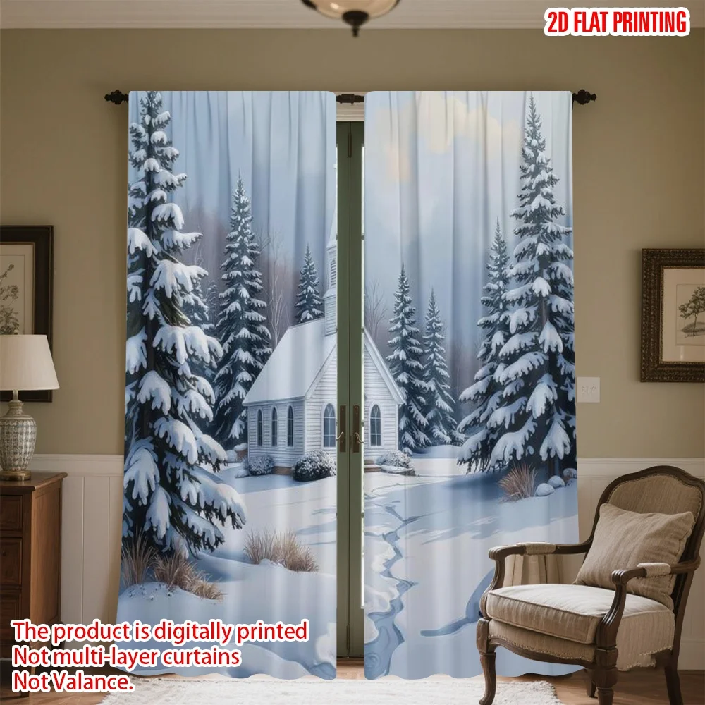 2D flat printing 2pcs Window Treatment Curtains Winter Church in Snow Digital Printed Polyester Drapes Seasonal Party & Holiday
2D flat printing 2pcs Window Treatment Curtains Winter Church in Snow Digital Printed Polyester Drapes Seasonal Party & Holiday
