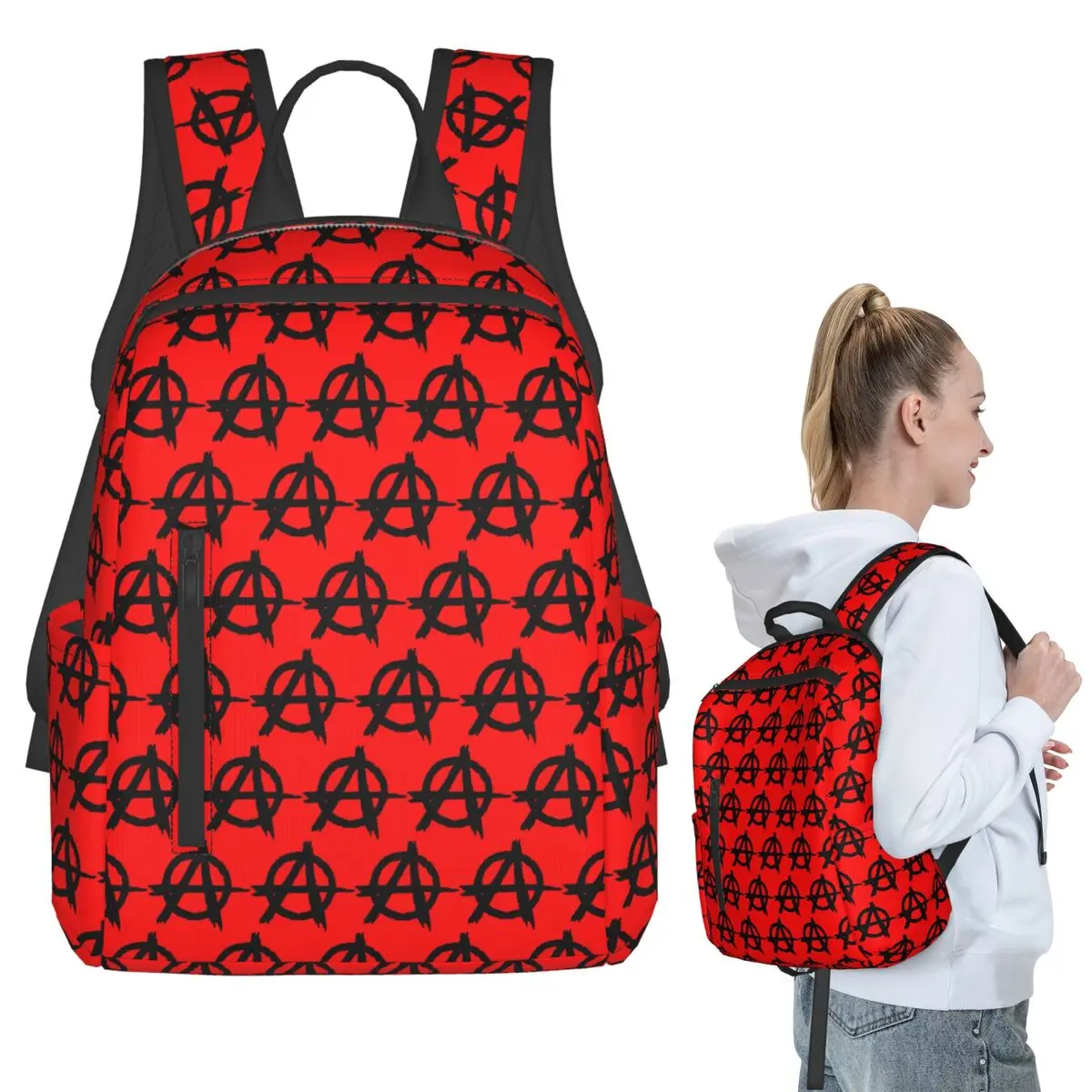 Black Punk Anarchy Symbol Backpack Student BookBag Kids School Bag Computer Shoulder Bags Boys Girls
Black Punk Anarchy Symbol Backpack Student BookBag Kids School Bag Computer Shoulder Bags Boys Girls