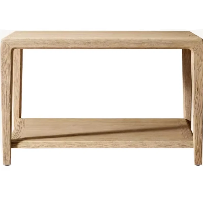 The solid wood coffee table features a unique design
The solid wood coffee table features a unique design