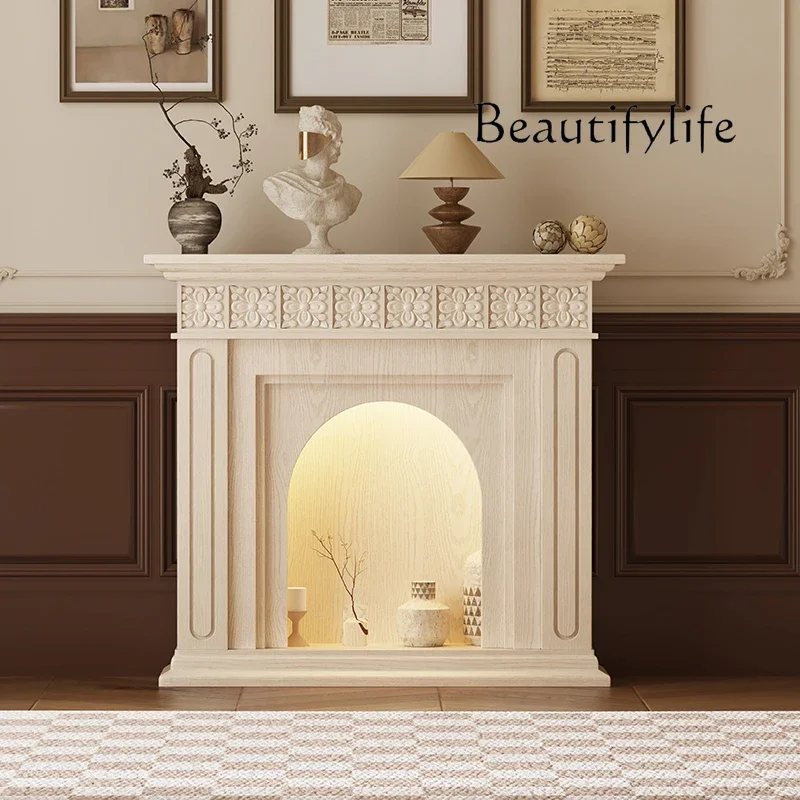 French solid wood fireplace decorative cabinet living room bedroom side cabinet American retro entrance porch locker
French solid wood fireplace decorative cabinet living room bedroom side cabinet American retro entrance porch locker