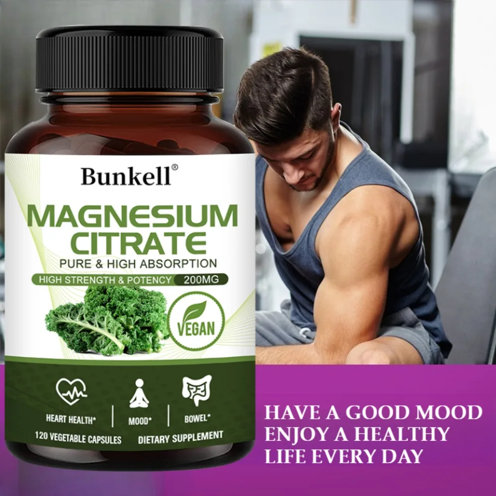 Magnesium Citrate Capsules 200 Mg - Maximum Absorption for Muscle, Nerve, Bone and Heart Health Gluten Free, Non-GMO
Magnesium Citrate Capsules 200 Mg - Maximum Absorption for Muscle, Nerve, Bone and Heart Health Gluten Free, Non-GMO