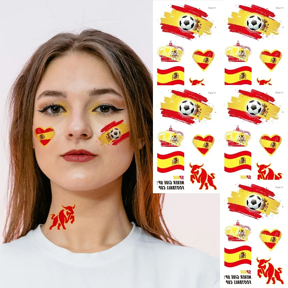 5 Sheets Spanish Flag Temporary Tattoo Stickers for Sports Events Fan Gatherings Football Competitions Festivals Face Stickers
5 Sheets Spanish Flag Temporary Tattoo Stickers for Sports Events Fan Gatherings Football Competitions Festivals Face Stickers