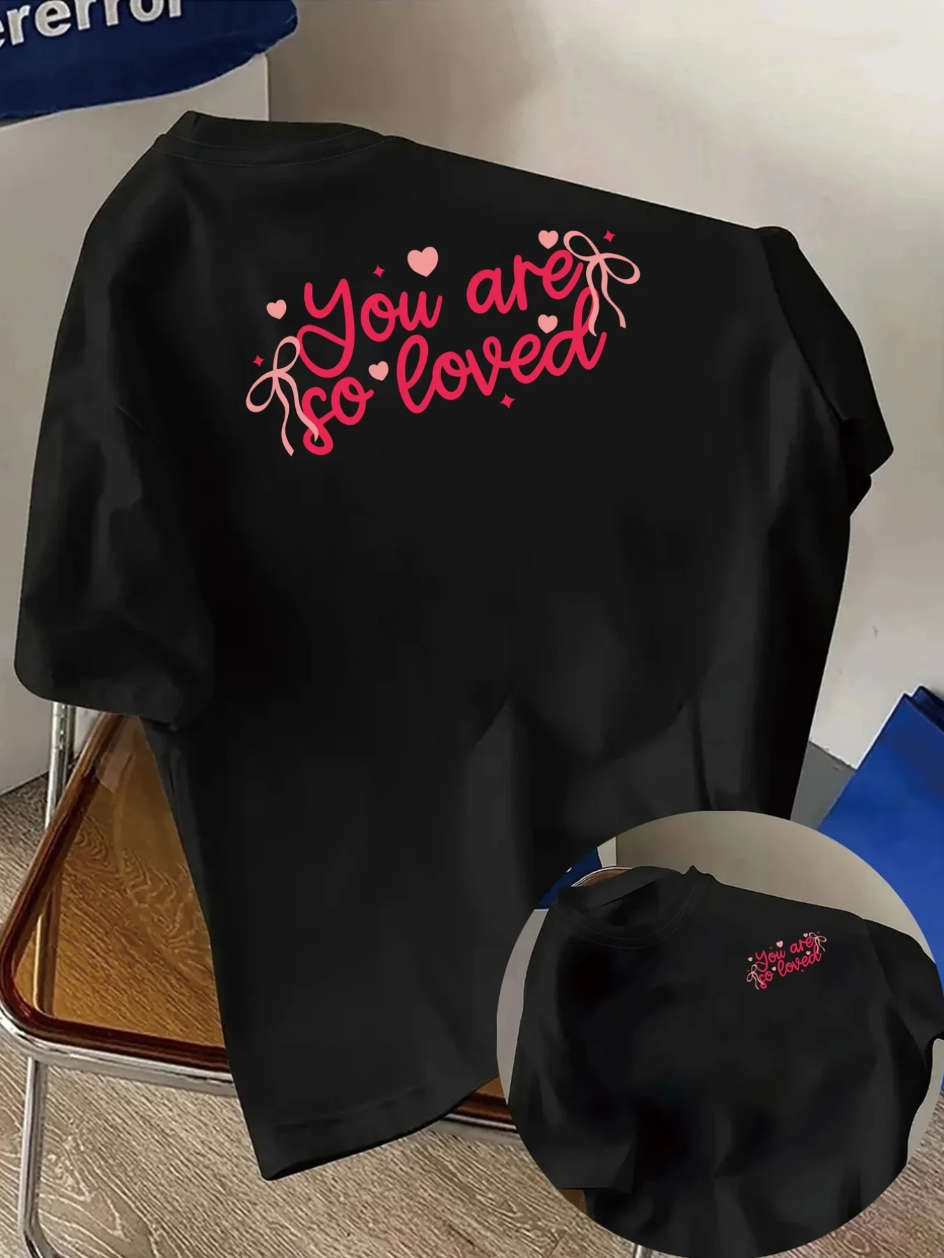 Женская футболка с круглым вырезом и рукавами с принтом You Are So Loved Surrounded By Love на весну/лето, эстетичная одежда с рукавами в стиле Харадзюку
Женская футболка с круглым вырезом и рукавами с принтом You Are So Loved Surrounded By Love на весну/лето, эстетичная одежда с рукавами в стиле Харадзюку