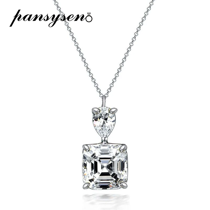 PANSYSEN Classic 925 Sterling Silver Sparkling 10MM Asscher Cut High Carbon Diamond Pendant Necklace for Women Wedding Jewelry
PANSYSEN Classic 925 Sterling Silver Sparkling 10MM Asscher Cut High Carbon Diamond Pendant Necklace for Women Wedding Jewelry