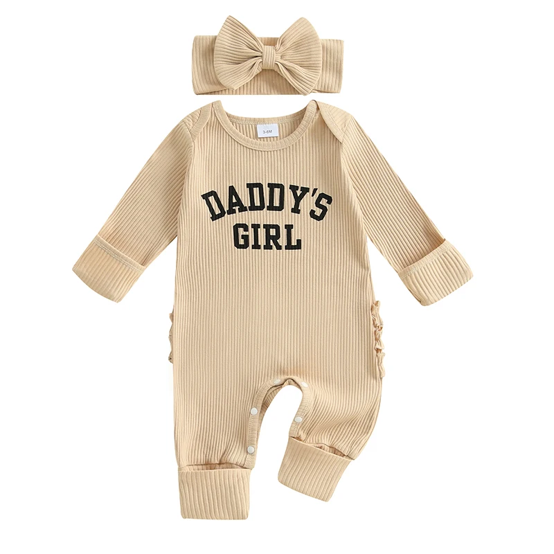 EWODOS Baby Girls Rompers Letter Print Frills Round Neck Long Sleeve Infant Bodysuits Jumpsuits with Headband
EWODOS Baby Girls Rompers Letter Print Frills Round Neck Long Sleeve Infant Bodysuits Jumpsuits with Headband