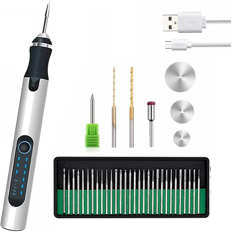 A76K USB Customizer Professional Engraving Pen 30 Bits, Rechargeable Engraving Pen Cordless, Engraver Tool for Metal
A76K USB Customizer Professional Engraving Pen 30 Bits, Rechargeable Engraving Pen Cordless, Engraver Tool for Metal