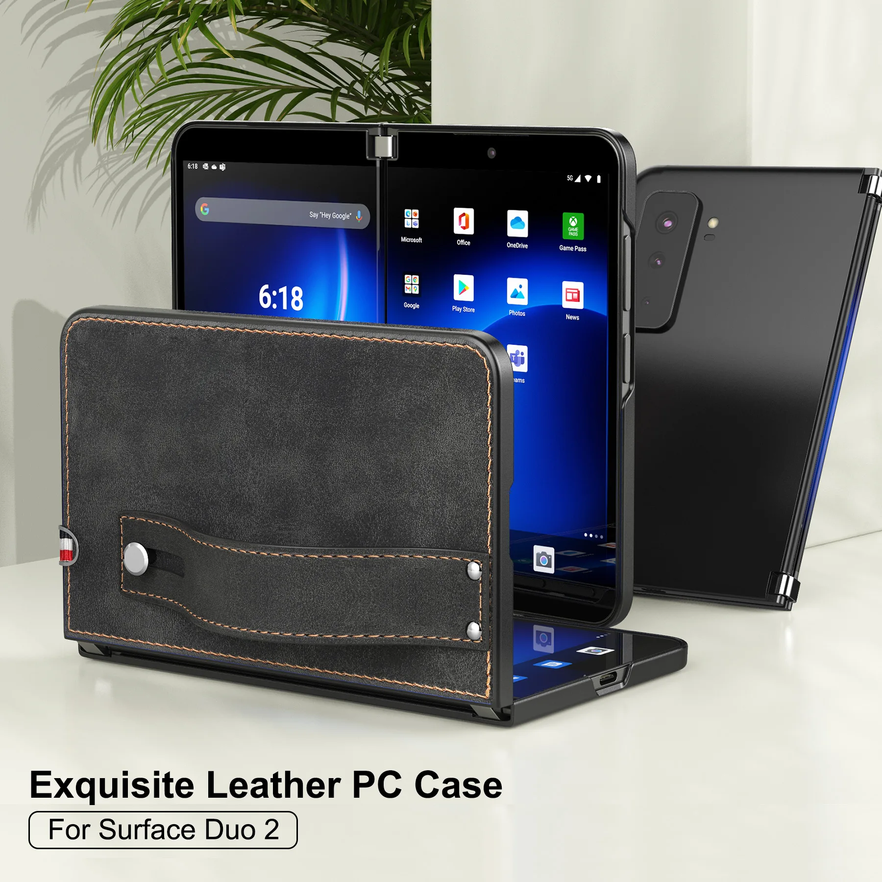 For Microsoft Surface Duo 2 Case with Hand Strap PU Leather Protective Case for Surface Duo 2
For Microsoft Surface Duo 2 Case with Hand Strap PU Leather Protective Case for Surface Duo 2