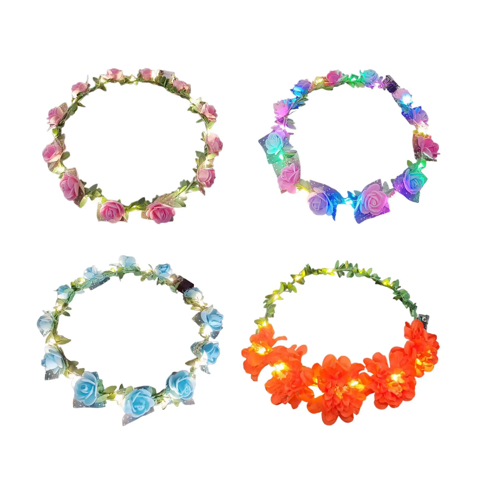 Flower Wreath Headband Girls with Light Flower Headband for Travel Festival Party Stage Performance Scenic Photography Dress up
Flower Wreath Headband Girls with Light Flower Headband for Travel Festival Party Stage Performance Scenic Photography Dress up