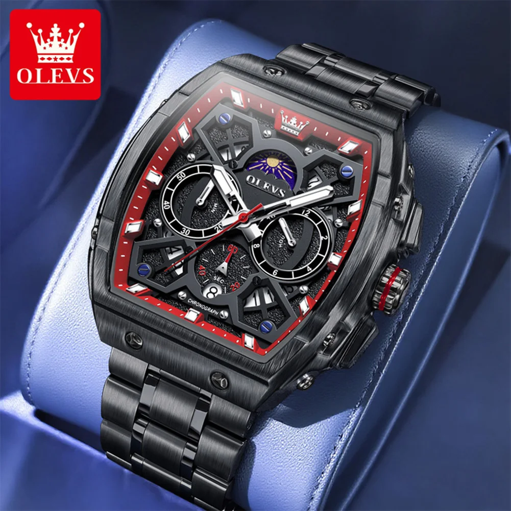 OLEVS 2942 Top Man Watch New Fashion Tonneau Dial Chronograph Waterproof Calendar Luminous Moon Phase Men's Quartz Wrist Watches
OLEVS 2942 Top Man Watch New Fashion Tonneau Dial Chronograph Waterproof Calendar Luminous Moon Phase Men's Quartz Wrist Watches