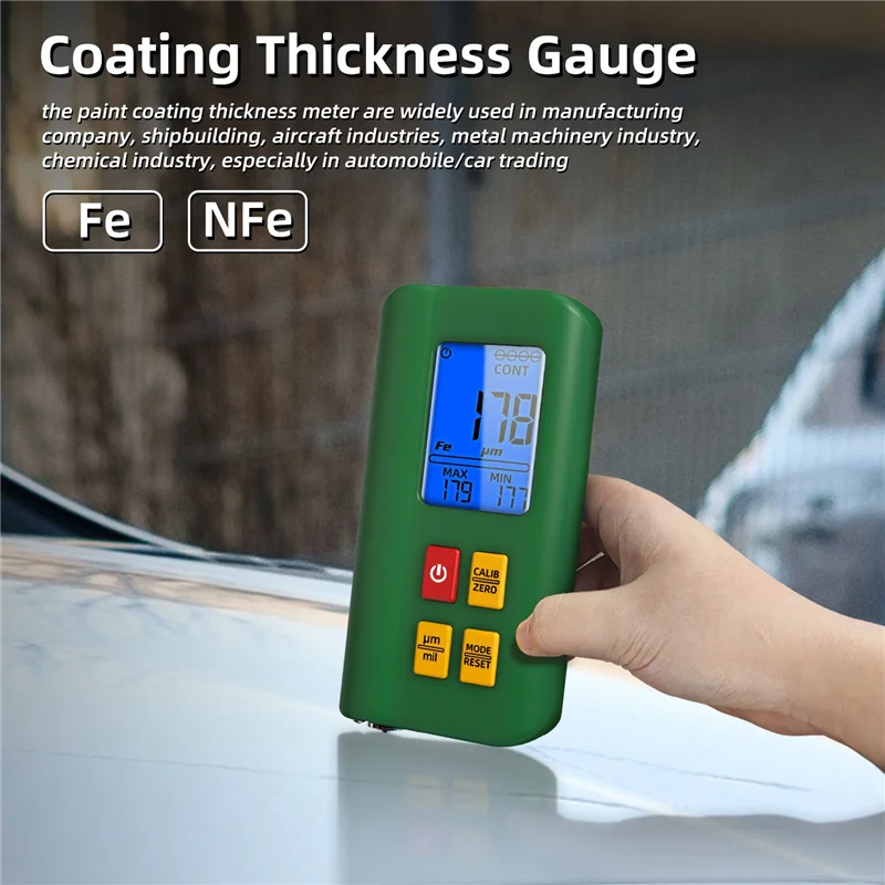 Coating Thickness Gauge Rechargeable 0.1Micrometre/0-1500Μm Fe/Nfe MAX/MIN Zero Measuring T2X-EBTN Display Durable Easy To Use
Coating Thickness Gauge Rechargeable 0.1Micrometre/0-1500Μm Fe/Nfe MAX/MIN Zero Measuring T2X-EBTN Display Durable Easy To Use