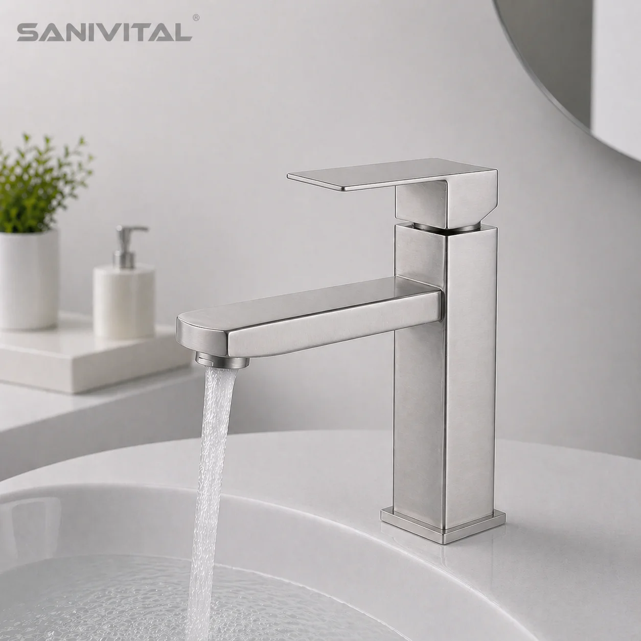 SANIVITAL Brushed Bathroom Basin Faucet Modern Single Handle Single Hole Hot Cold Water Sink Mixer Tap
SANIVITAL Brushed Bathroom Basin Faucet Modern Single Handle Single Hole Hot Cold Water Sink Mixer Tap