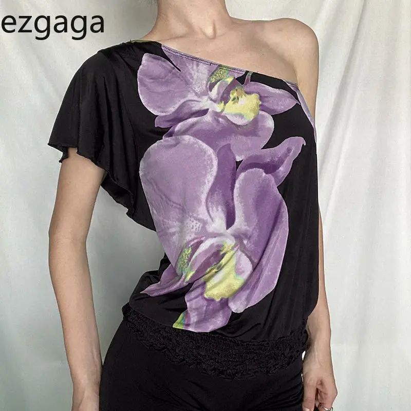 Ezgaga Sexy T Shirts Women Vintage Off Shoulder Flower Diagonal Collar Loose Y2k Aesthetic Harajuku Fashion Tshirt Female Tee
Ezgaga Sexy T Shirts Women Vintage Off Shoulder Flower Diagonal Collar Loose Y2k Aesthetic Harajuku Fashion Tshirt Female Tee