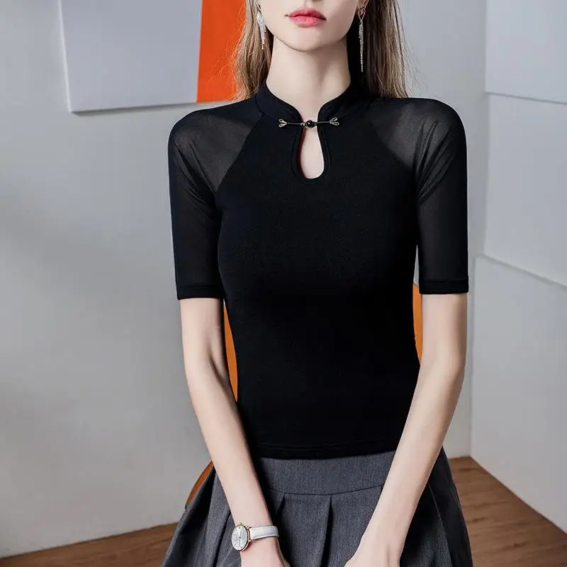 Women's Medium Collar FiveQuarter irt Top Small Size Faionable Casual Wear for Middle-Aged And ly Individuals
Women's Medium Collar FiveQuarter irt Top Small Size Faionable Casual Wear for Middle-Aged And ly Individuals