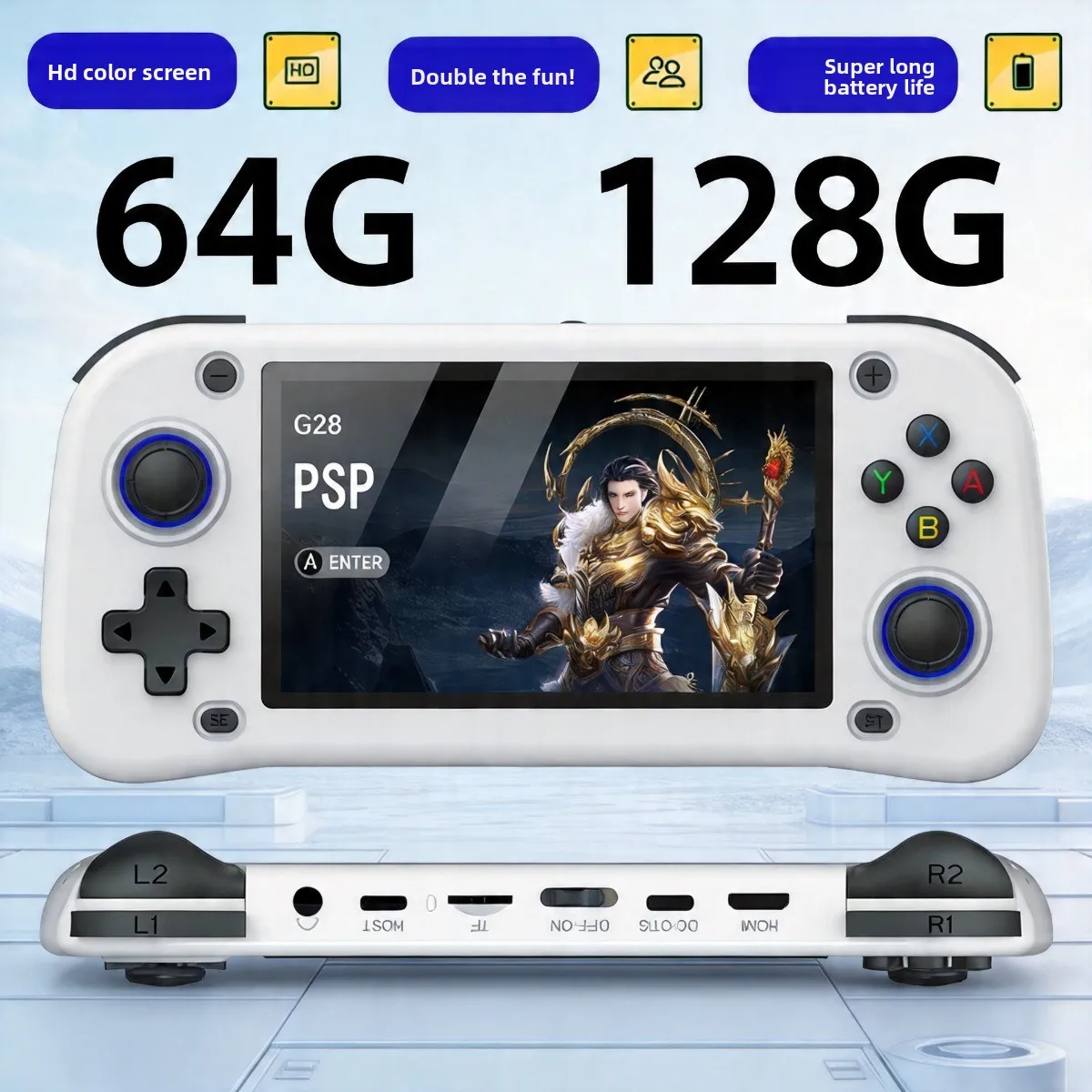 2026 128GB G28 Retro Handheld Video Game Console Linux System 4.3 Inch MIPI Screen Portable Pocket Video Player 64GB Games
2026 128GB G28 Retro Handheld Video Game Console Linux System 4.3 Inch MIPI Screen Portable Pocket Video Player 64GB Games