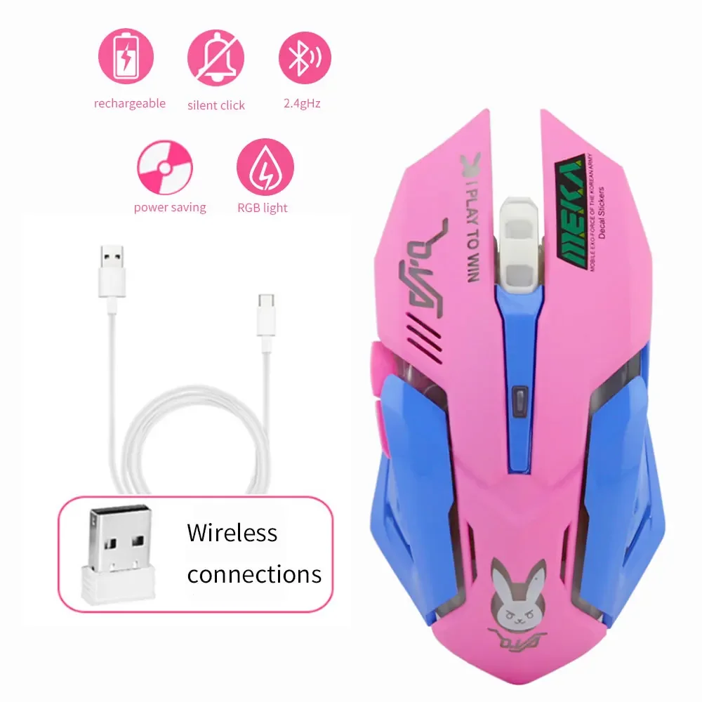2.4G Wireless RGB Silent Mouse 2400 DPI Adjustable Rechargeable Colorful Backlight Computer Mice for Office & Gaming
2.4G Wireless RGB Silent Mouse 2400 DPI Adjustable Rechargeable Colorful Backlight Computer Mice for Office & Gaming
