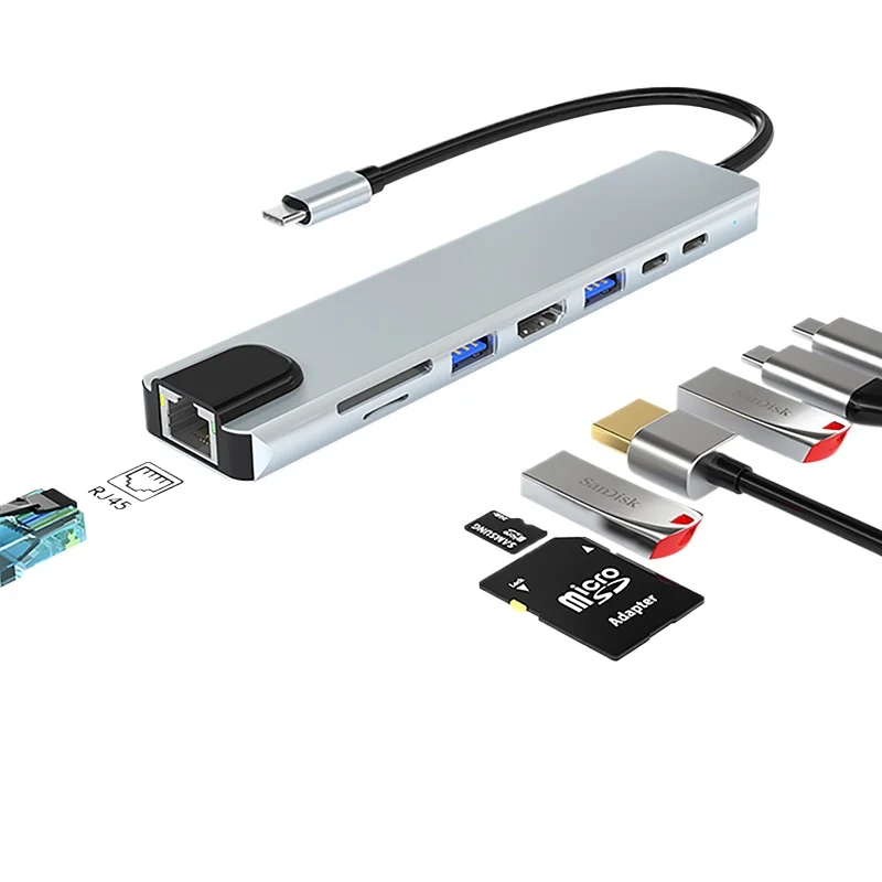 Конвертер Type-C, док-станция, сетевой интерфейс, USB-адаптер для док-станции для ноутбука
Конвертер Type-C, док-станция, сетевой интерфейс, USB-адаптер для док-станции для ноутбука