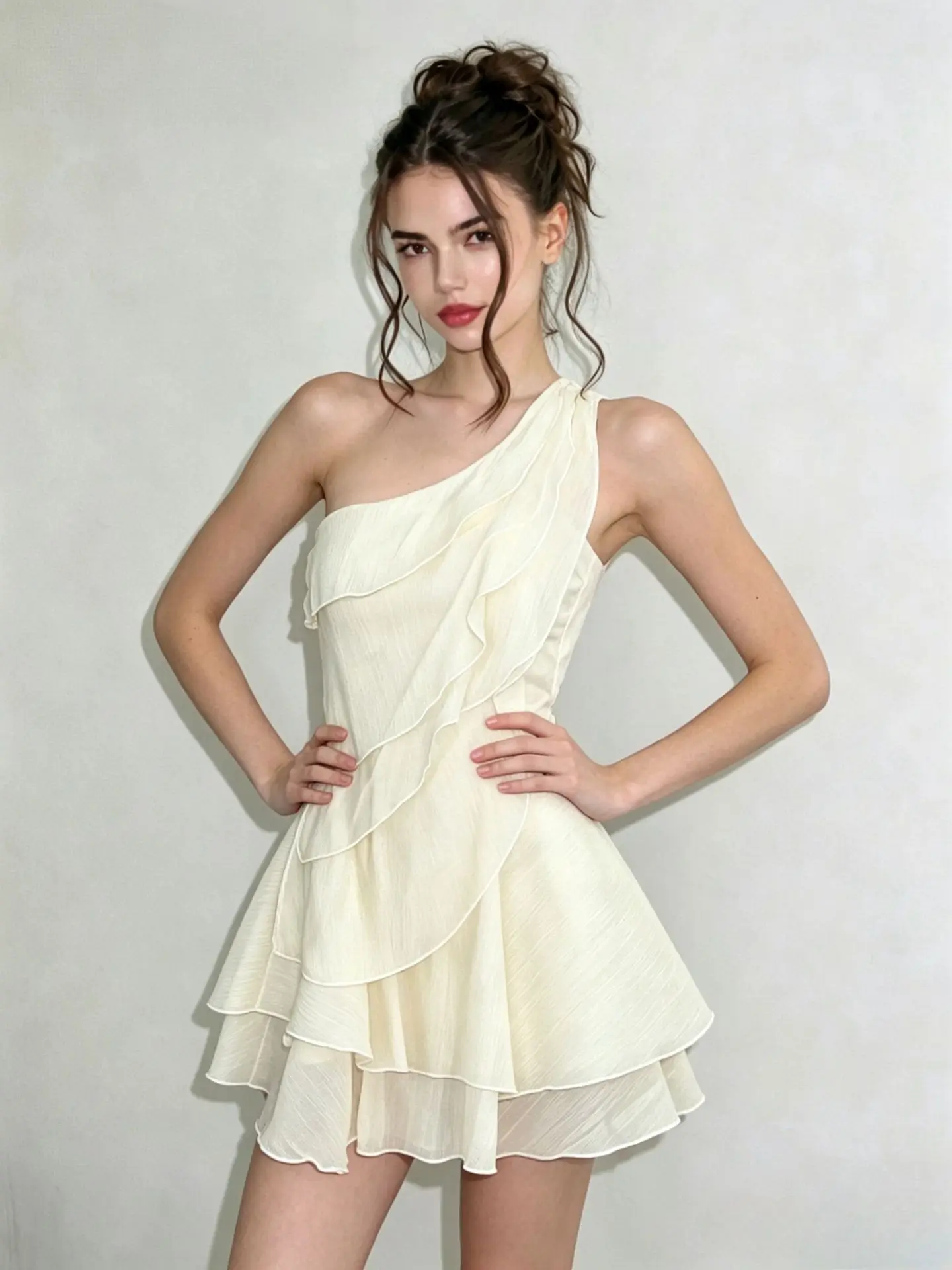 Fairy Solid One Shoulder Ruffles Irregular Short Dress Sleeveless High Waist A-line Dresses Fashion Evening Banquet Party Gowns
Fairy Solid One Shoulder Ruffles Irregular Short Dress Sleeveless High Waist A-line Dresses Fashion Evening Banquet Party Gowns