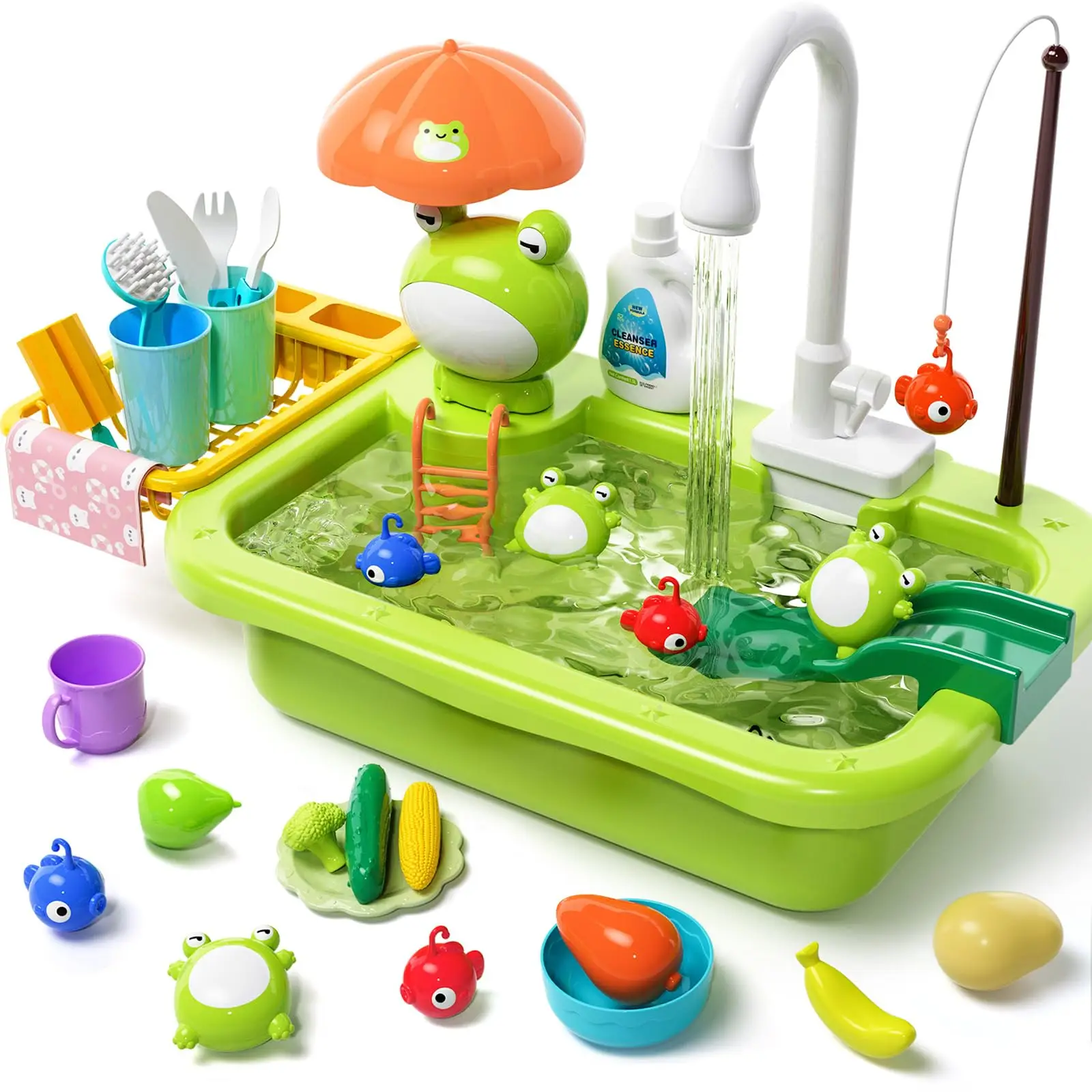 2026 Summer Water Play Toy Kids Electric Sink Dishwasher Faucet Circulating Basin Frog Fishing Pretend Kitchen Toy
2026 Summer Water Play Toy Kids Electric Sink Dishwasher Faucet Circulating Basin Frog Fishing Pretend Kitchen Toy