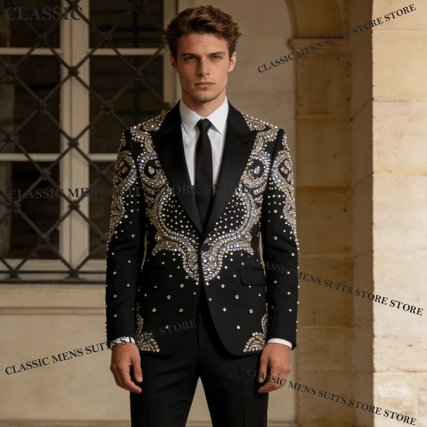 Customized Wedding Tuxedos hombre Coat Style Men Suit 2 Piece Sets Groom Male Blazers Luxury Rhinestone Beaded Peaked Lapel Ropa
Customized Wedding Tuxedos hombre Coat Style Men Suit 2 Piece Sets Groom Male Blazers Luxury Rhinestone Beaded Peaked Lapel Ropa