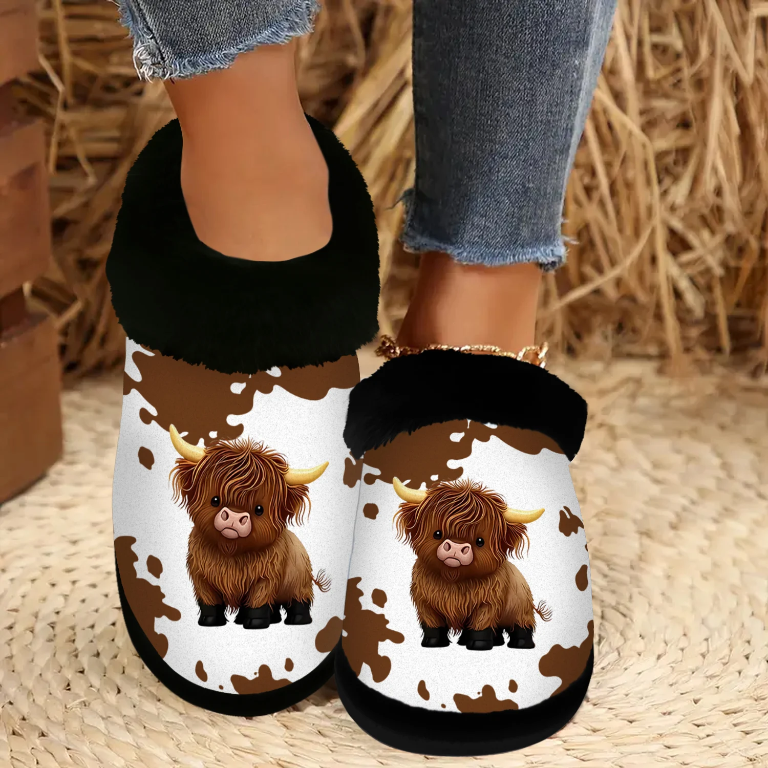 Женские плюшевые тапочки из коровьей кожи — уютные домашние туфли без шнуровки на флисовой подкладке с подошвой, милый мультяшный дизайн для осеннего кемпинга
Женские плюшевые тапочки из коровьей кожи — уютные домашние туфли без шнуровки на флисовой подкладке с подошвой, милый мультяшный дизайн для осеннего кемпинга