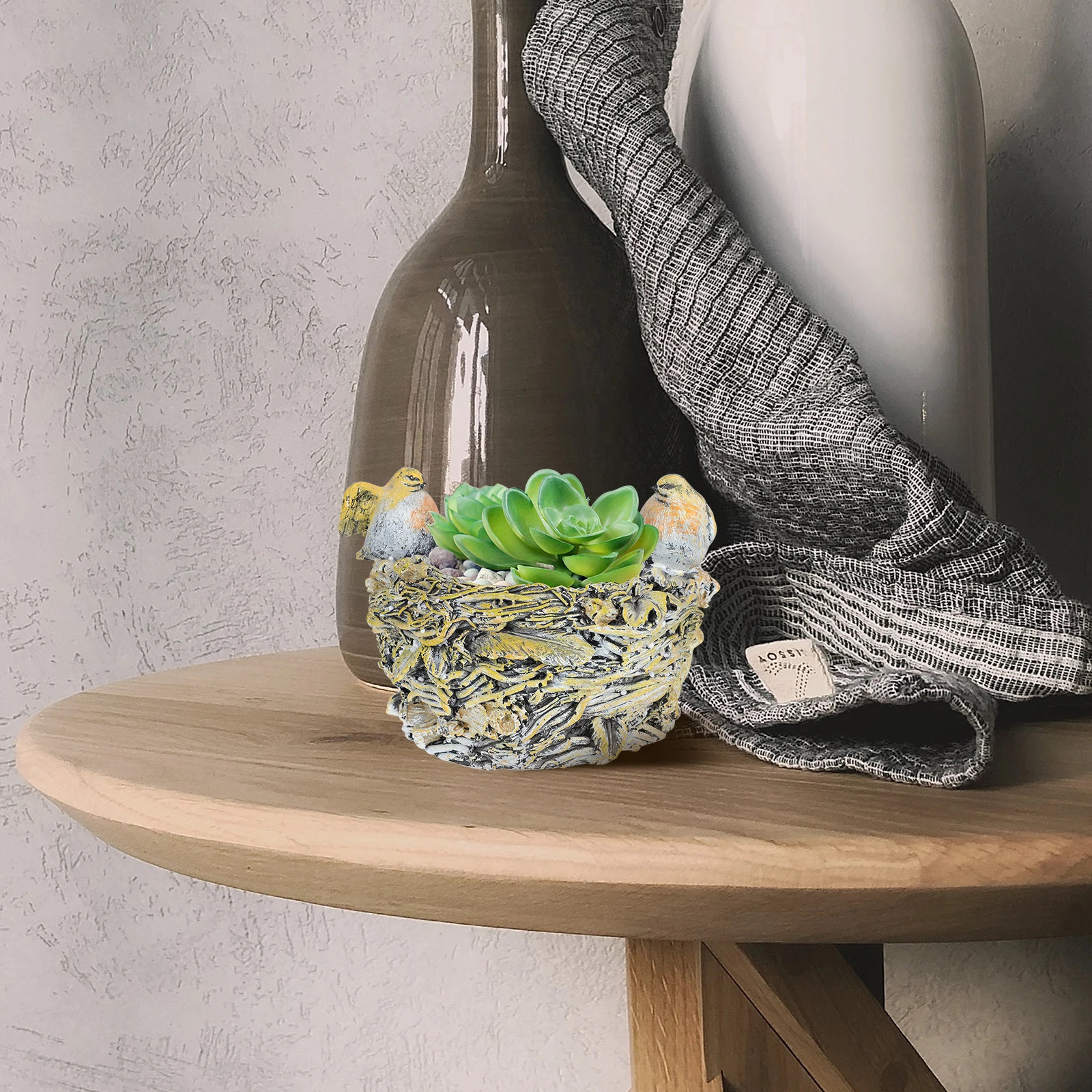 Resin Flower Pot Bird Nest Planter Lightweight Durable Garden Decoration Succulent Plant Container Outdoor Use
Resin Flower Pot Bird Nest Planter Lightweight Durable Garden Decoration Succulent Plant Container Outdoor Use