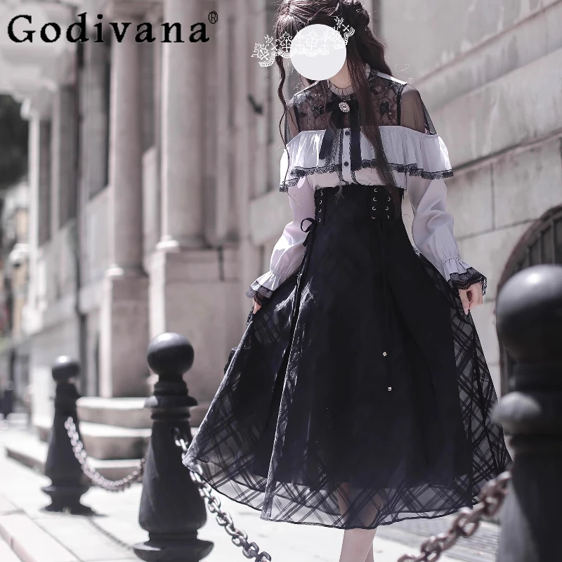 Original Japanese Style Mass-produced Mine Lolita Shirt and Skirt Set Autumn New Girl's Women's Slim Fit Elegant Office Outfits
Original Japanese Style Mass-produced Mine Lolita Shirt and Skirt Set Autumn New Girl's Women's Slim Fit Elegant Office Outfits