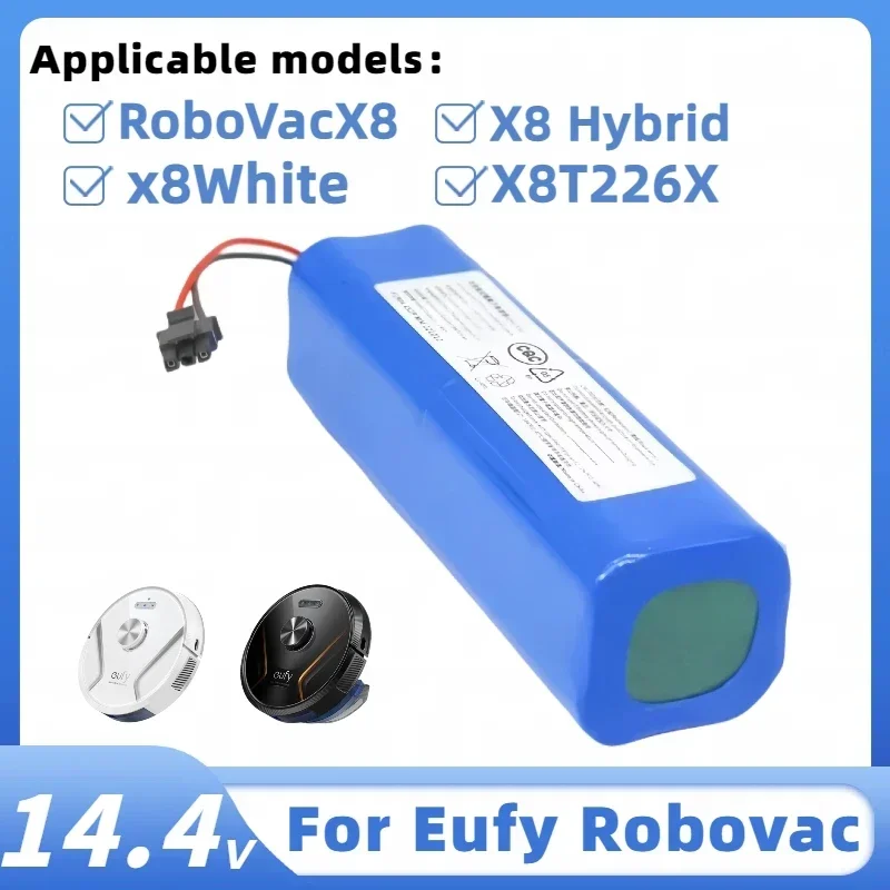 Original 14.4V 12800mAh 18650 Lithium Replacement Batteries for Eufy Robovac Intelligent Sweeping Robot X8 Hybrid Vacuum Cleaner
Original 14.4V 12800mAh 18650 Lithium Replacement Batteries for Eufy Robovac Intelligent Sweeping Robot X8 Hybrid Vacuum Cleaner