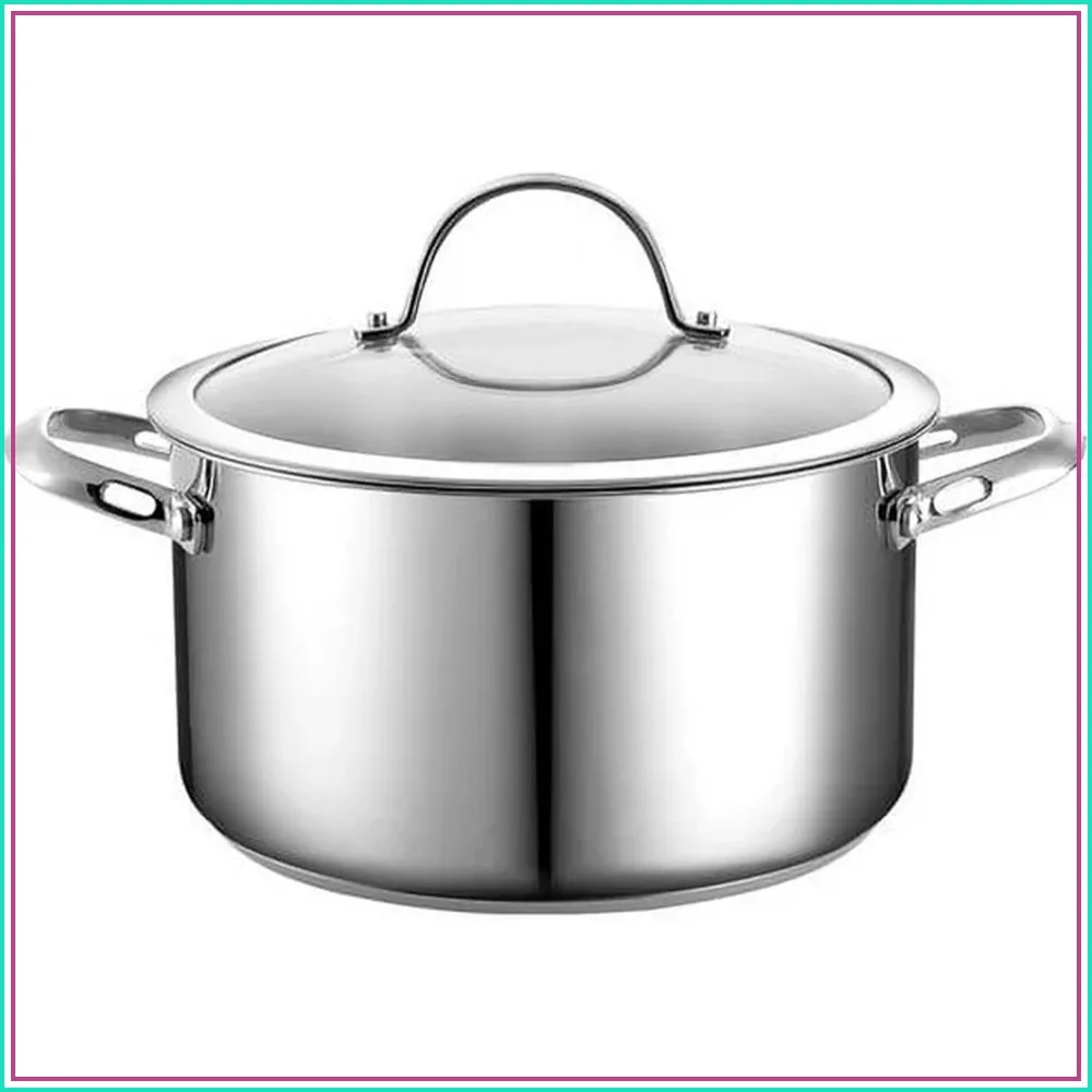 6-Quart Stainless Steel Dutch Oven Casserole with Glass Lid, Large Pot for Soup, Stew, Chili & Pasta, Compatible with All Stovetops
6-Quart Stainless Steel Dutch Oven Casserole with Glass Lid, Large Pot for Soup, Stew, Chili & Pasta, Compatible with All Stovetops