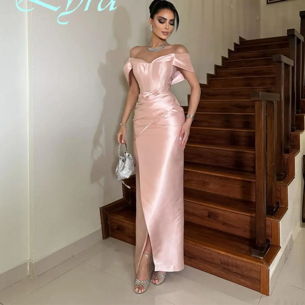 Customized Ankle Length A-Line Off the Shoulder Evening Dress Satin Luxury Special Occasion Gowns High Quality Bow Party Dress
Customized Ankle Length A-Line Off the Shoulder Evening Dress Satin Luxury Special Occasion Gowns High Quality Bow Party Dress
