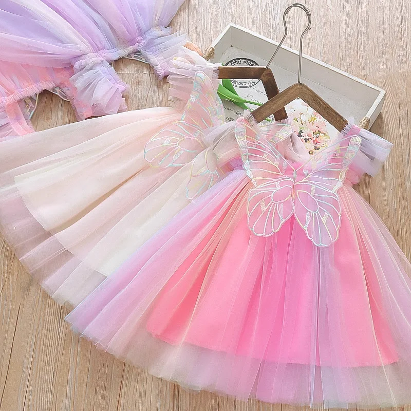 Summer Girl Dress Princess Tutu Ball Gown Butterfly Kid Dress Ruffle Sleeve Birthday Toddler Costume Baby Girl Clothes A1329
Summer Girl Dress Princess Tutu Ball Gown Butterfly Kid Dress Ruffle Sleeve Birthday Toddler Costume Baby Girl Clothes A1329