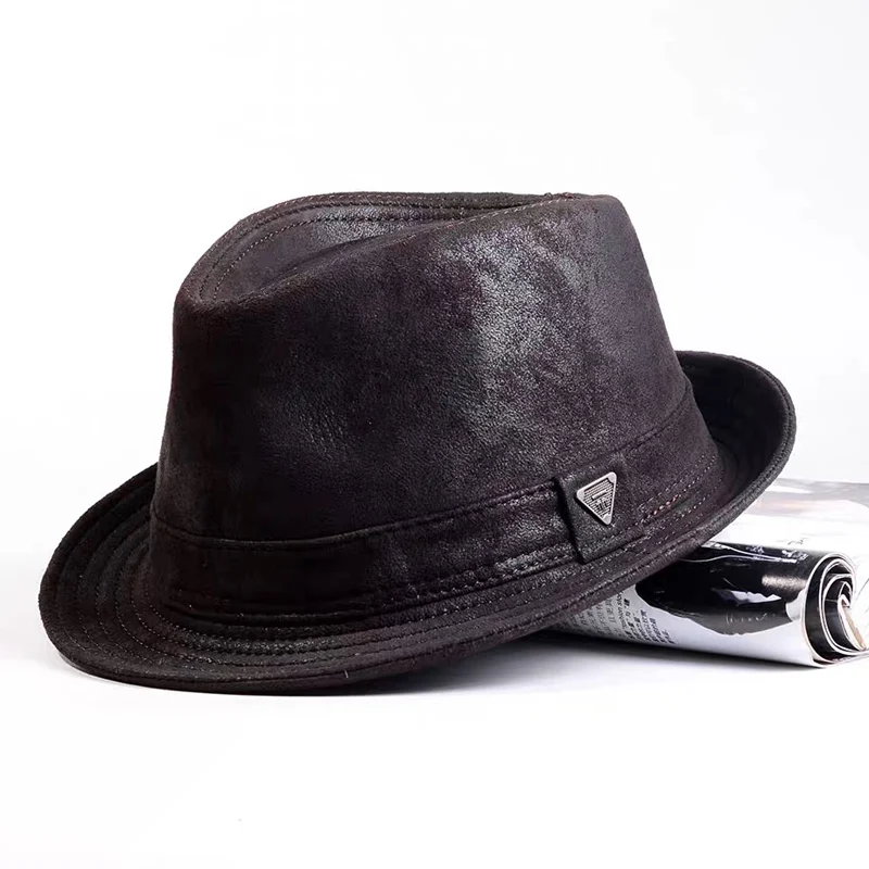 Male Fedoras Genuine Leather Suede Sheepskin Formal hat Gentleman Cow Skin Short Brim Black/Brown Top Hat Male Shows Gentleman
Male Fedoras Genuine Leather Suede Sheepskin Formal hat Gentleman Cow Skin Short Brim Black/Brown Top Hat Male Shows Gentleman