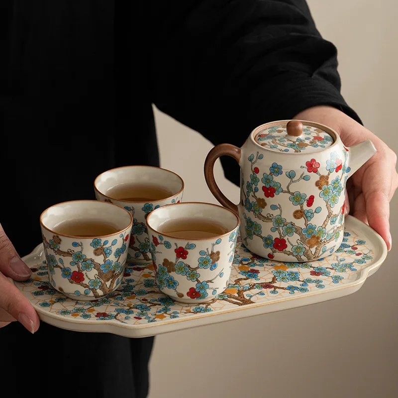 HYS Jinmei Teapot Kung Fu Tea Set Chinese high-end household ceramic teapot teacup tray
HYS Jinmei Teapot Kung Fu Tea Set Chinese high-end household ceramic teapot teacup tray