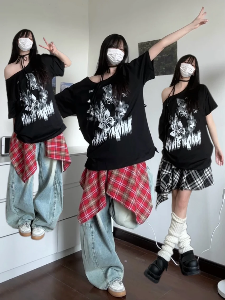 Женская свободная летняя футболка Galiren American Retro Spicy Girl с принтом и асимметричным вырезом на плече, с коротким рукавом
Женская свободная летняя футболка Galiren American Retro Spicy Girl с принтом и асимметричным вырезом на плече, с коротким рукавом