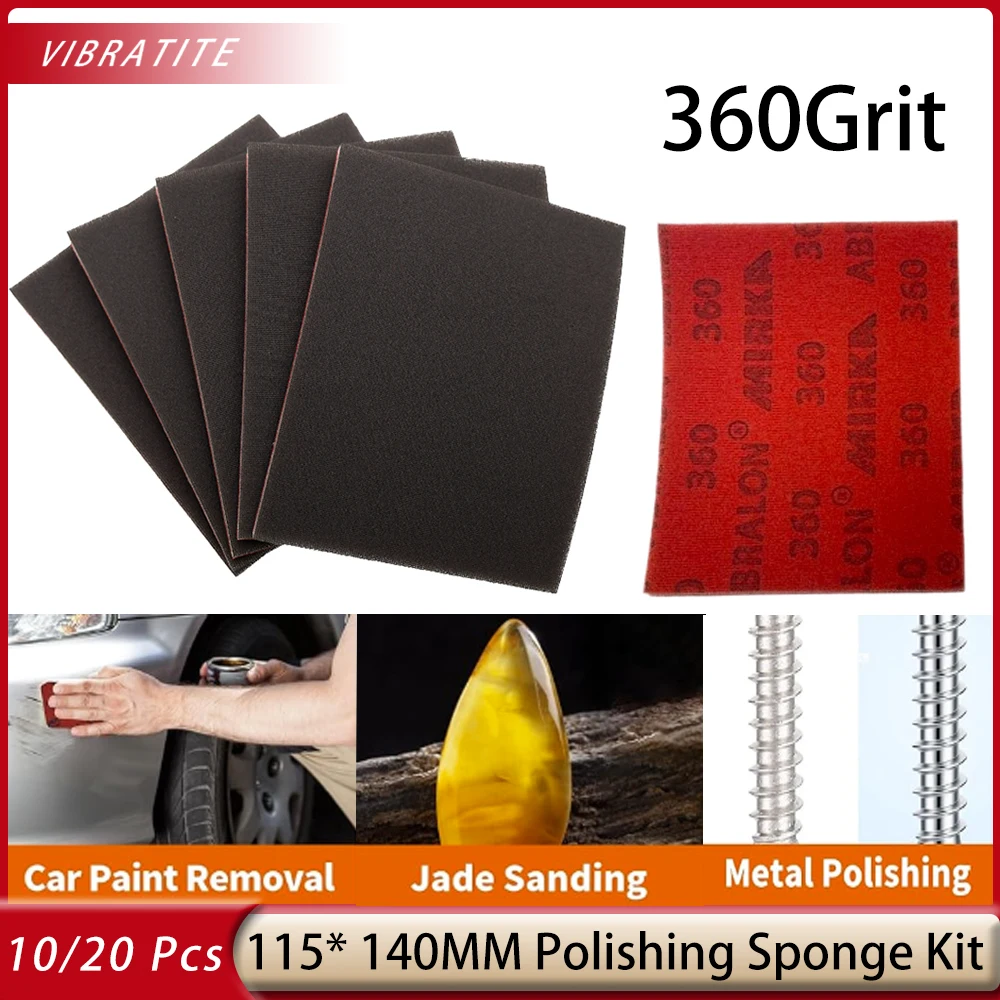 10/20 Pcs 115x140MM 360 Grit Square Polishing Sponge Kit Hook&Loop For Polishing Sanding Wood Metal Wall
10/20 Pcs 115x140MM 360 Grit Square Polishing Sponge Kit Hook&Loop For Polishing Sanding Wood Metal Wall