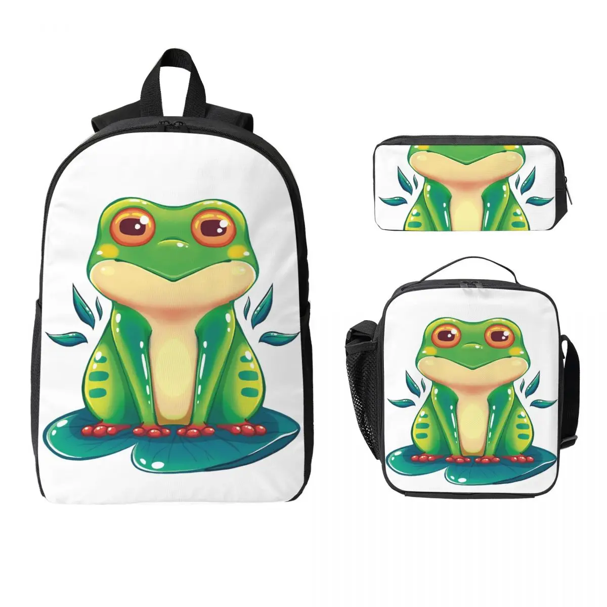Water Lily Frog Backpack Student Boys Girls BookBag School Bag Laptop Shoulder Bags 3ps Insulated Lunch Bag Pencil Case
Water Lily Frog Backpack Student Boys Girls BookBag School Bag Laptop Shoulder Bags 3ps Insulated Lunch Bag Pencil Case