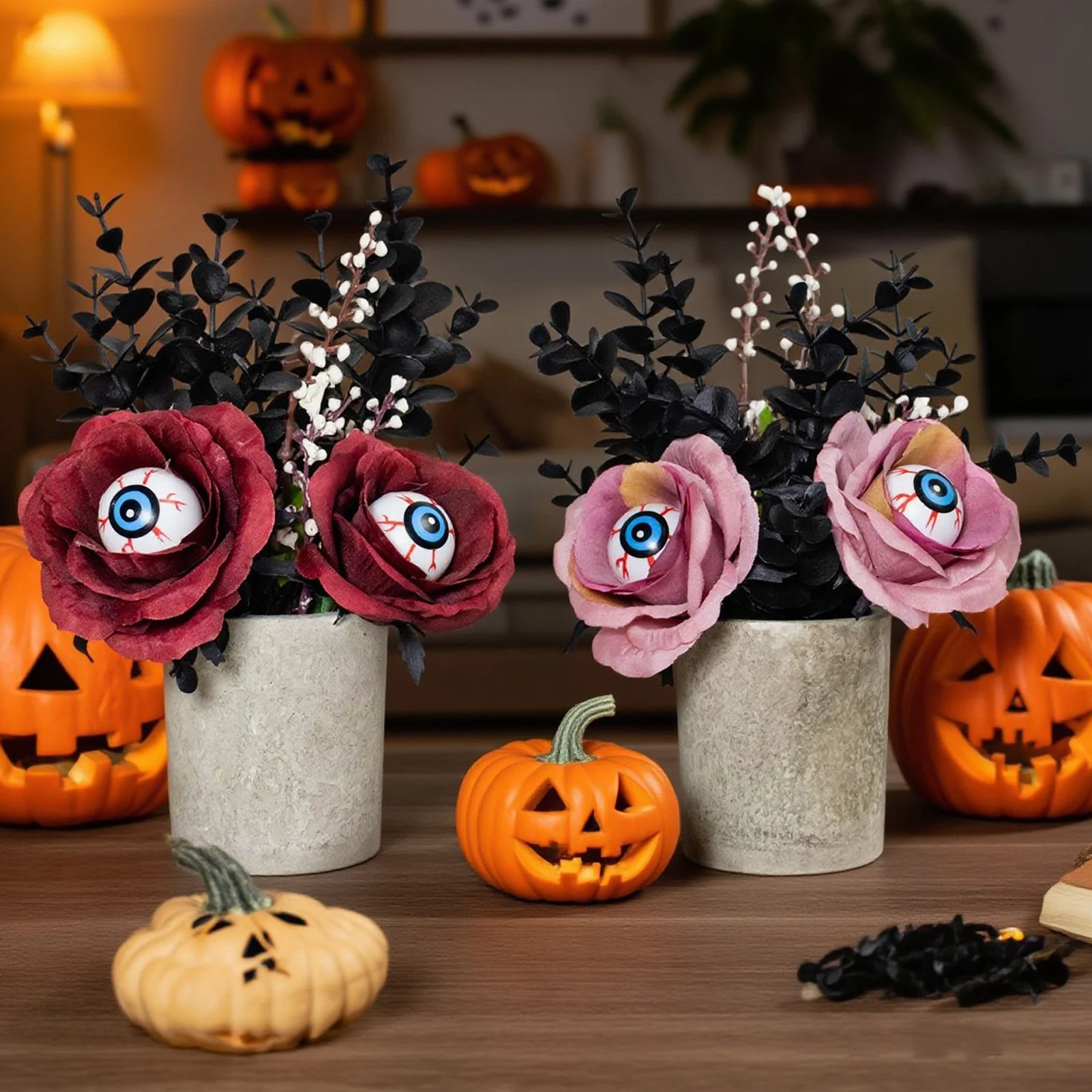 Halloween Home Decoration Flowers Artificial Simulated Eucalyptus Horror Eyes Rose Blossoms Potted Plant Home Party Decoration
Halloween Home Decoration Flowers Artificial Simulated Eucalyptus Horror Eyes Rose Blossoms Potted Plant Home Party Decoration