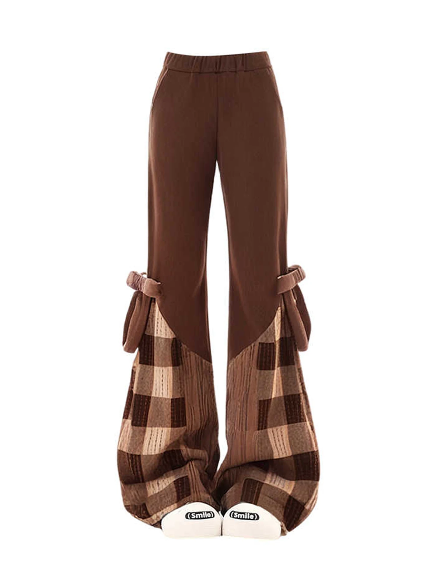 Women's Brown Patchwork Plaid Bow Long Pants 90s Vintage Baggy Flare Pants Harajuku Japanese 2000s Y2k Trousers Emo Clothes 2025
Women's Brown Patchwork Plaid Bow Long Pants 90s Vintage Baggy Flare Pants Harajuku Japanese 2000s Y2k Trousers Emo Clothes 2025
