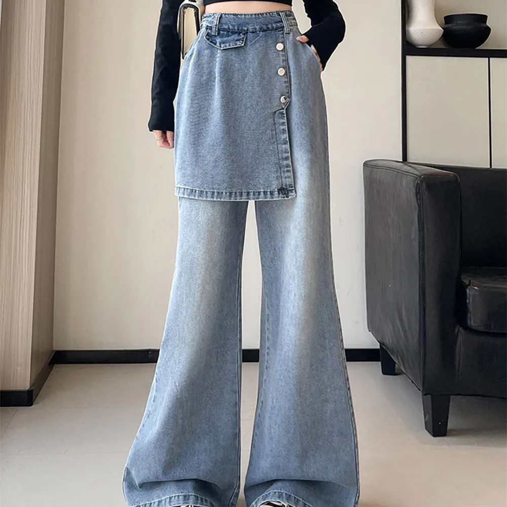 2025 Summer Women's Casual Blue Harajuku Jeans Vintage Loose Fit Washed Pants Y2K Wide Leg Punk Baggy Pockets Denim Trouser
2025 Summer Women's Casual Blue Harajuku Jeans Vintage Loose Fit Washed Pants Y2K Wide Leg Punk Baggy Pockets Denim Trouser